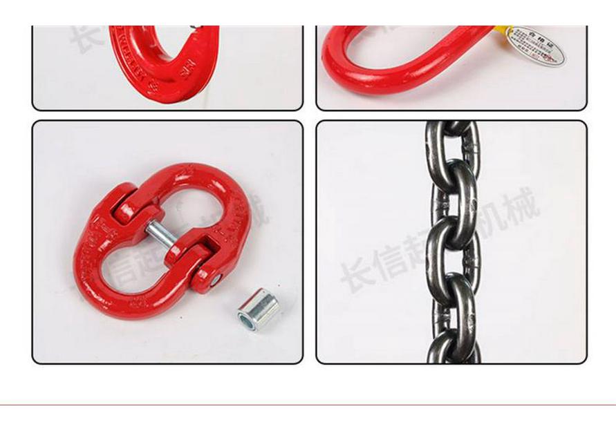 G80 Grade Heavy-Duty Steel Lifting Chain Sling with Double and Quad Hooks for Crane Use