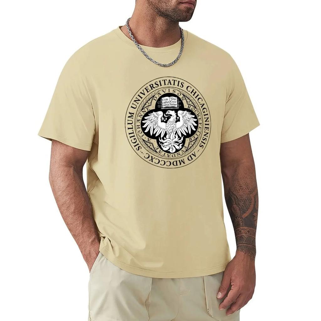 University of Chicago T-shirt anime clothes Short sleeve tee blacks oversizeds designer t shirt men