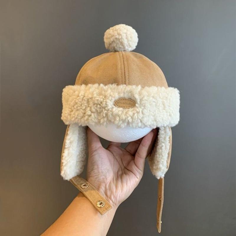 Cute Baby Hat Earmuffs Beanie Winter Newborn Infant Warm Hat Outdoor Windproof Baby Boy Girl Warm Bomber Cap