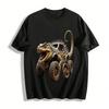 Mechanical Lizard Battle Vehicle Print Trendy Retro Casual T-Shirt Pure Cotton T-shirt