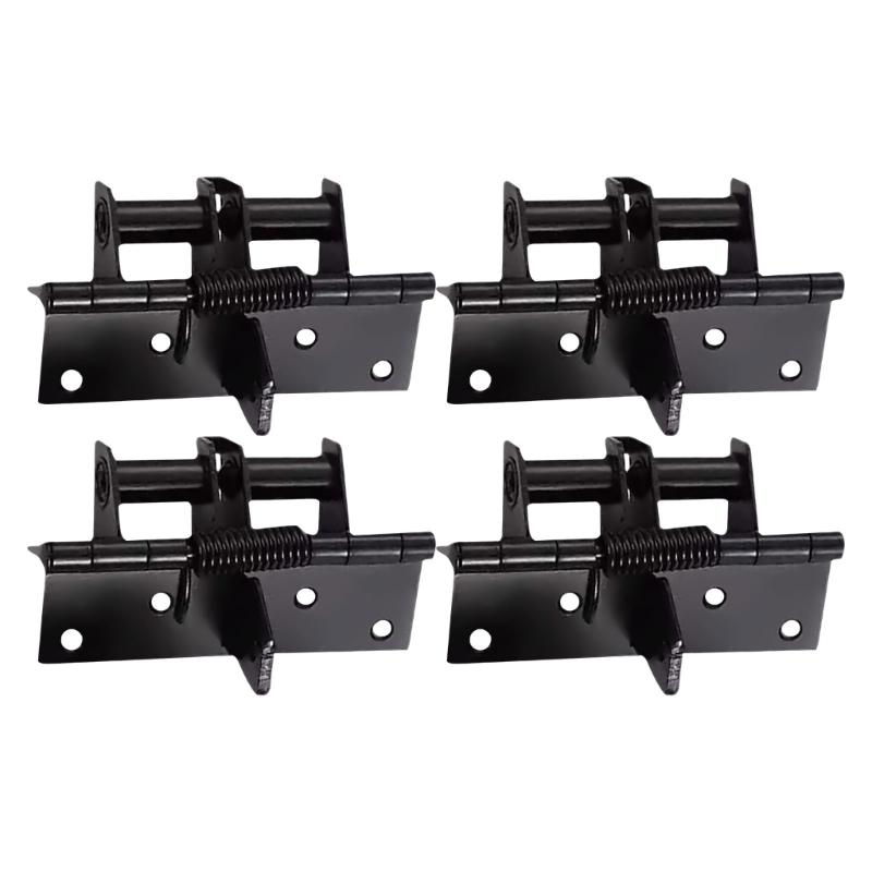 4pcs Multifunctional Auto Close Spring Door Hinges Spring Loaded Door Hinge 90 Degree Stay Opening Features for Various X3UC