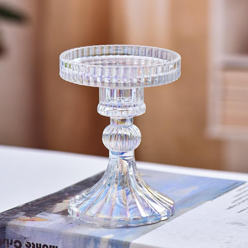 Creative Christmas Light Luxury High Footed Glass Candleholder Home Candleholder Base Romantic Wedding Table Creative Home Decor
