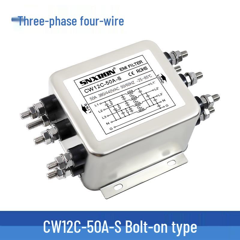 Three-Phase 4-Wire AC Filter CW12C-S 380/440V, 20/30/80A, VFD Noise Suppression