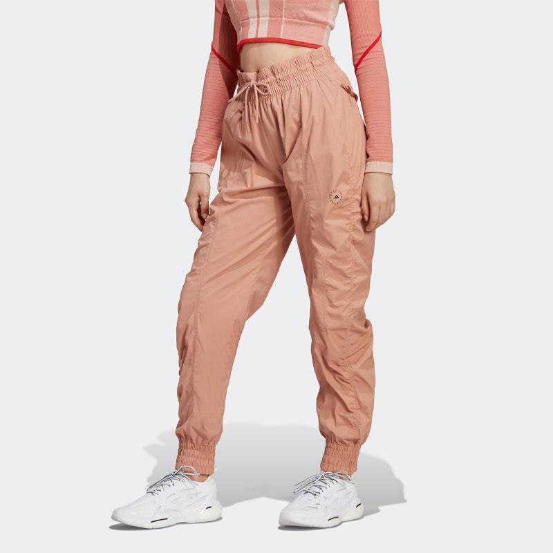 Adidas Truecasuals Woven Pants With High Waist And Drawstring Cuffs Women Bottoms Light-Apricot HY6274
