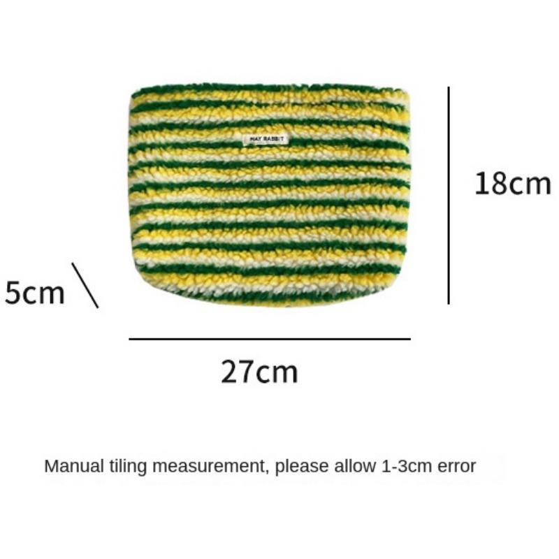 Neue Bunte Gestreifte Plüsch-Clutch Kosmetiktasche Tragbare Make-up-Tasche Kulturtasche Reise Outdoor Make-up-Organizer