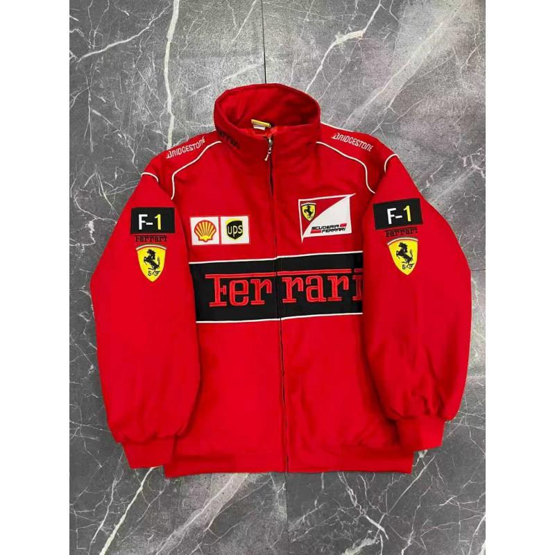 F1 Vyšívaná závodní bunda Ležérní Biker Letecký kabát Unisex Teplé Sportovní svrchní oblečení