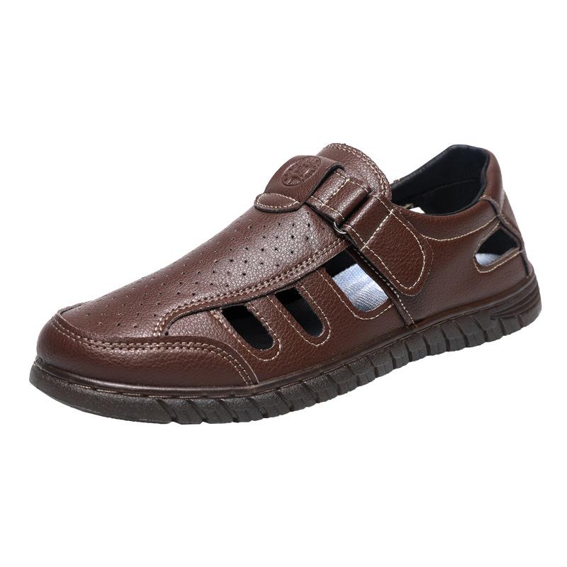 Manufacturer 2024 summer new men's sandals comfortable breathable hole shoes in the elderly hollow cool shoes
