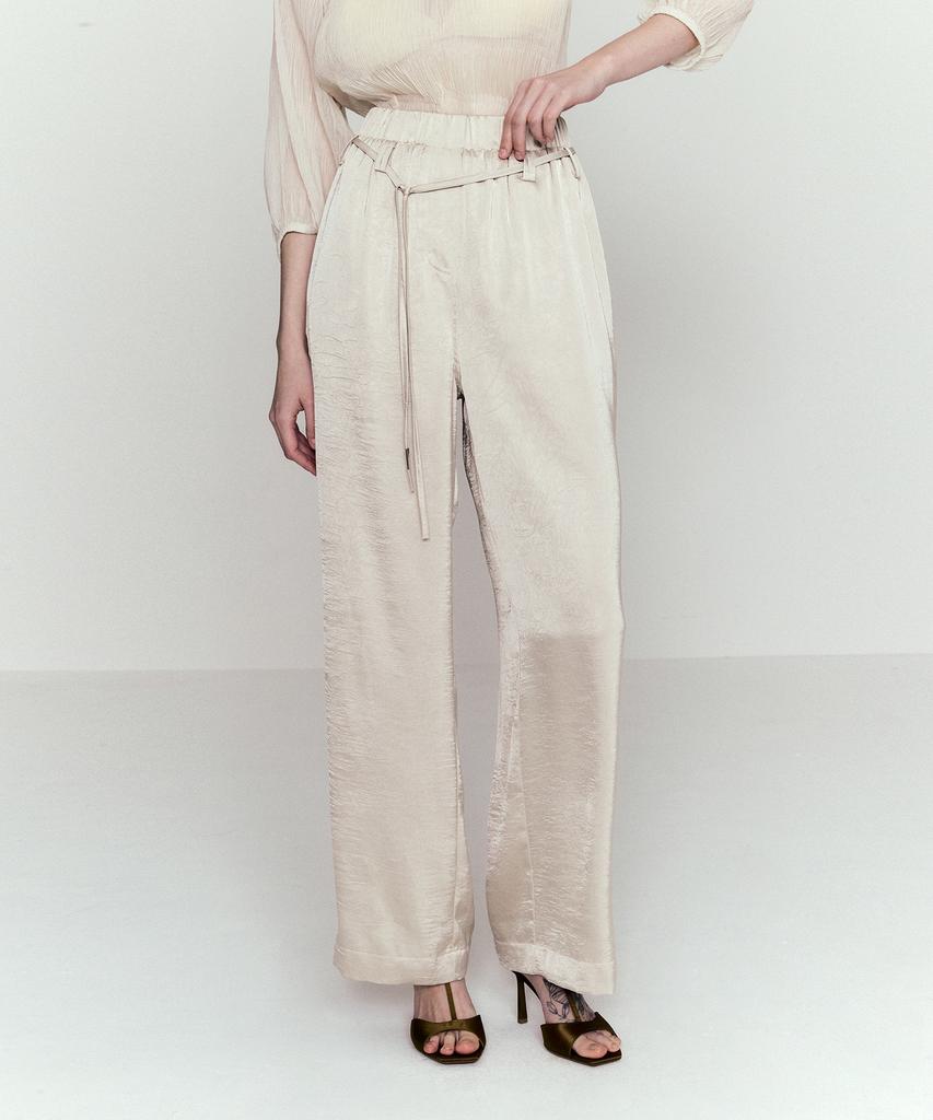 NORMOR Elastic Waist Easy Pants Beige