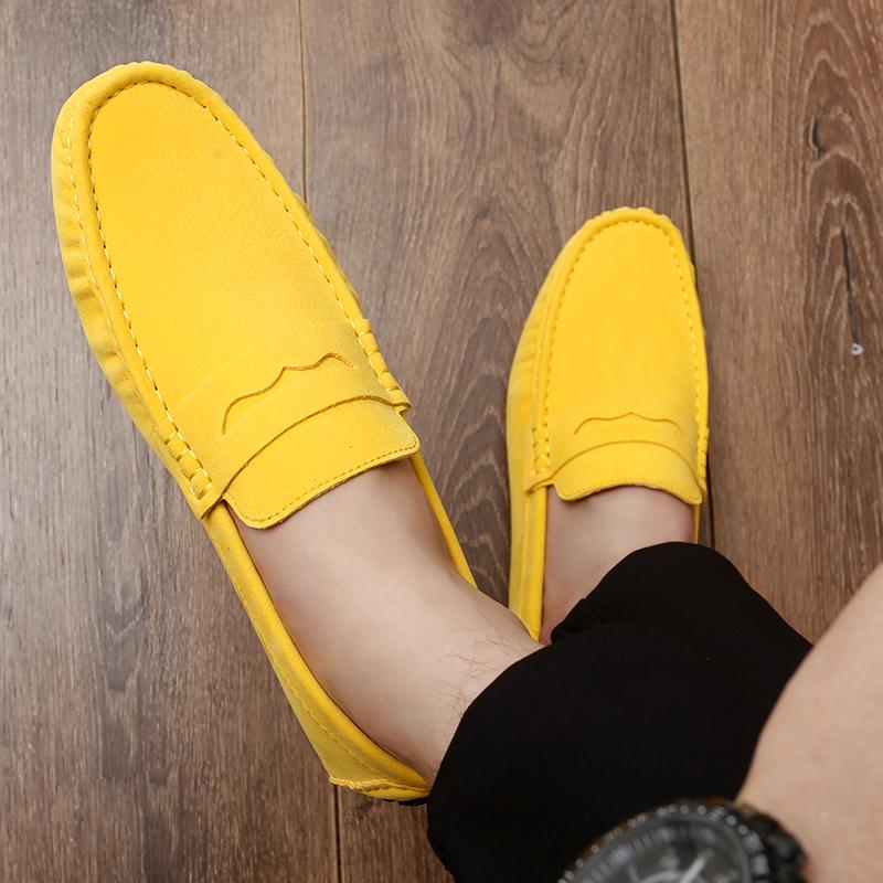 Comfortable Slip-on Driving Shoes Classic Suede Leather Men's Loafers Soft Bottom Male Moccasins Handmade Color Dress Flats