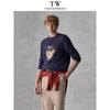 Teenie Weenie Men's Academic Style Jacquard Embroidered Round Neck Sweater