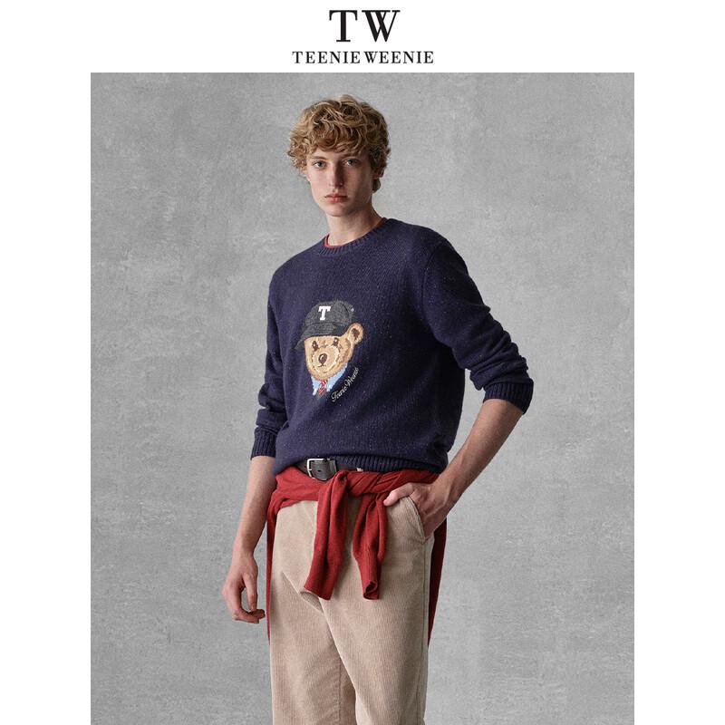 Teenie Weenie Men's Academic Style Jacquard Embroidered Round Neck Sweater