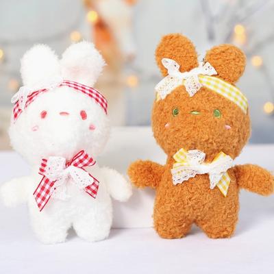 Cute Girl Heart Lace Bow Tie Rabbit Plush Toy Doll Pendant Wedding Sprinkler Doll Keychain