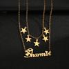 Atoztide Personalized Custom 2 Layer Names Pendant Necklace for Women Stainless Steel Heart Cross Fashion Christmas Jewelry Gift