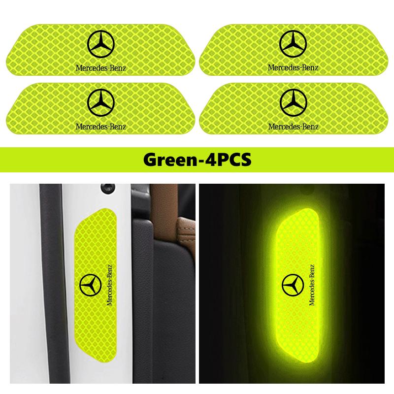Night Reflective Car Door Sticker Safety Warning Reflector Tape Decal Accessories For Benz AMG VIANO GLB GLC GLE GLK W108 W124 BW0