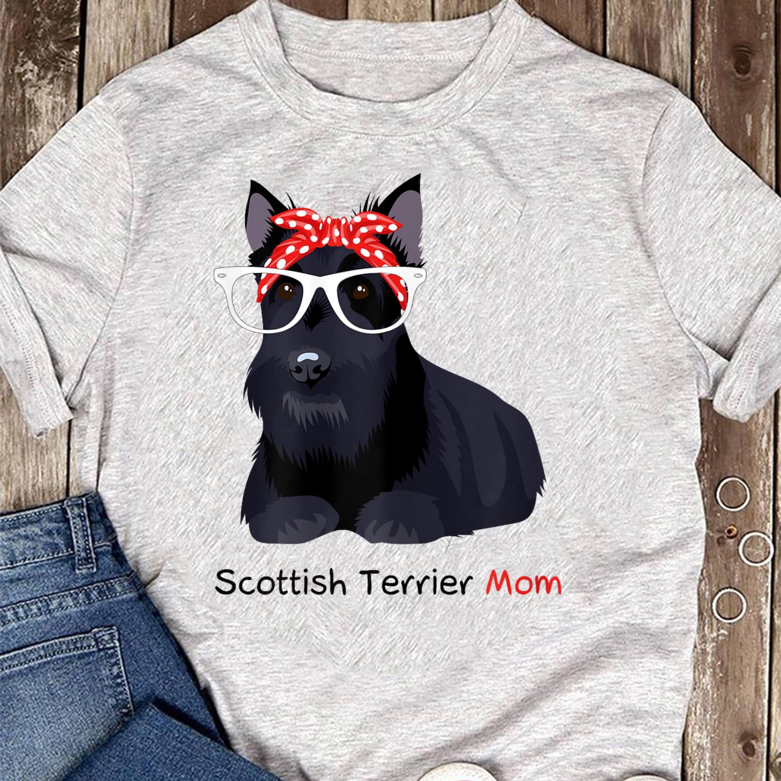 Scottish Terrier Mom T-Shirt: Funny Scottie Dog Lover Gift 2XL