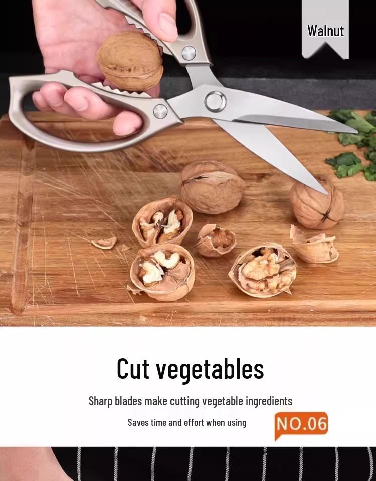 German-Style Multi-Functional Kitchen Shears: Strong Stainless Steel Scissors for Cutting Chicken Bones and Gutting Fish