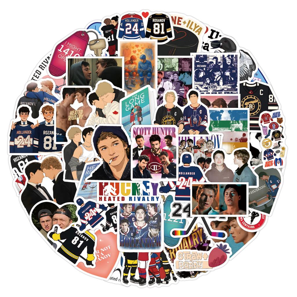 10/60Pcs Heated Rivalry Stickers Hockey DIY Stickers Scrapbooking Phone Luggage Skateboard Vinyl  Waterproof  Decals