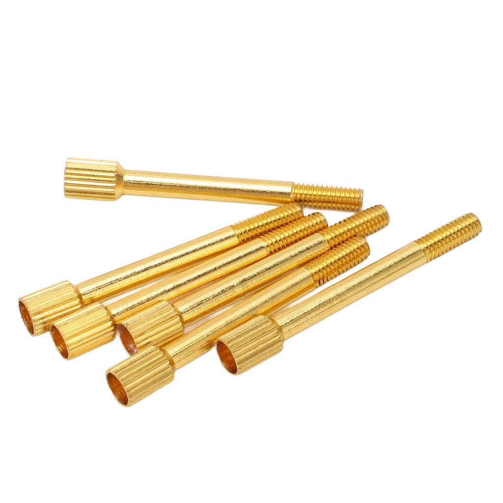 6Pcs Tremolo Bridge Saddle String Lock Screws Electric Guitar Double Locking Through Mounting Intonation System