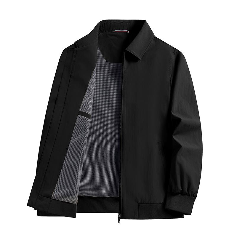 Men's Jacket Lapel Zipper Casual Jacket Versatile Tops Jacket