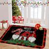1pc Christmas‑Gnome‑Holly‑Berry Print Welcome Doormat, Washable Indoor Floor Mat for Bathroom, Living Room, Bedroom, Kitchen