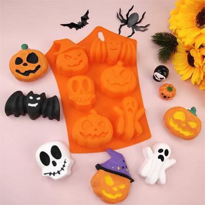 3D Silikon Halloween Kuchenform Kürbis Geist Form Form zum Herstellen von Keks Süßigkeiten DIY Kuchen Dekorationswerkzeuge Backzubehör