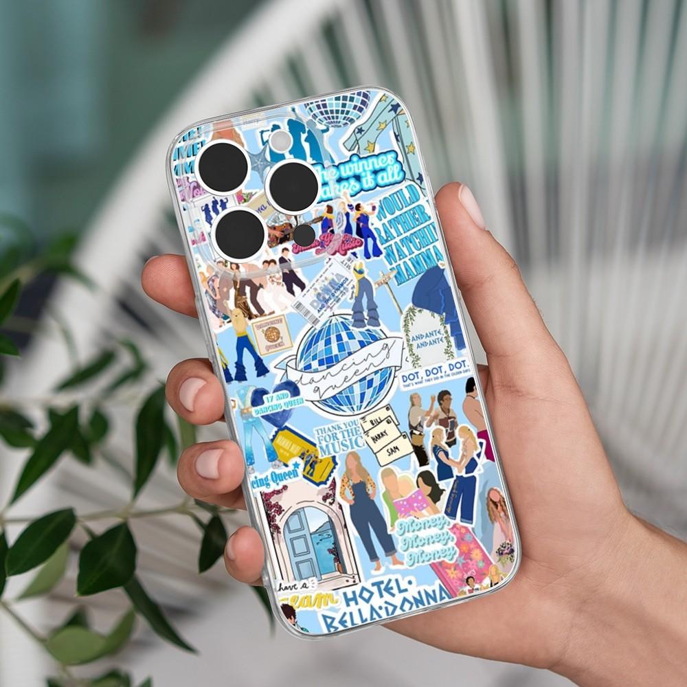 

M-Mamma M-Mia Musical Phone Case For iPhone 16,15,14,13,12,11 Pro,Max,Plus,X,XS,XR,7,8 Plus,SE,Mini Transparent Silicone Soft iPhoneXR