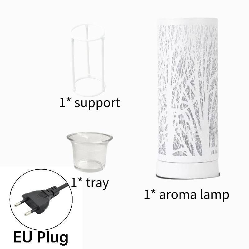 

Аромалампа с подсветкой, восковая горелка для масла, светодиодный меняющий цвет диффузор аромата White EU