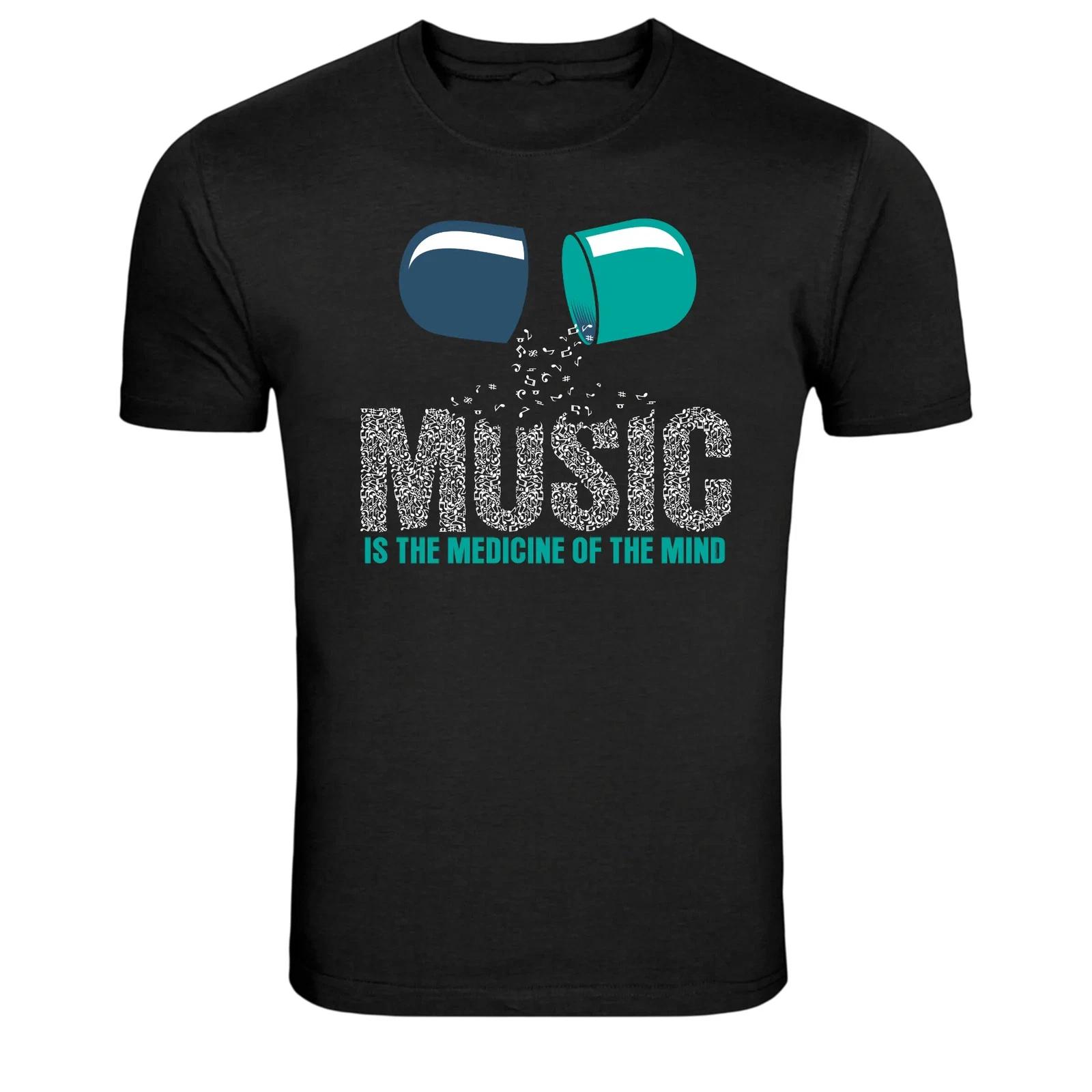 Music Is The Medicine Of The Mind Graphic T-Shirt XS
