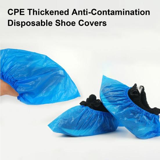 100/200/300/400/500Pcs Disposable Shoe Cover Non-Slip Thick Waterproof Boot Cover Men Women Elastic Indoor Floor Protection Dustproof Shoe Cover