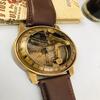 Brass Marine Sundial Leather Strap Stamped Wrist Compass for Navigation Wristwatch