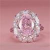 Big Oval Pink Zircon Cute Egg Shape Stone Rings For Women CopperColor Promise Engagement Wedding Bands Bridal Jewelry Girl Gift