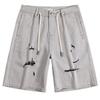 Ripped Denim Shorts Men's Summer American 5-point Mid-pants Loose Straight Five-point Pants