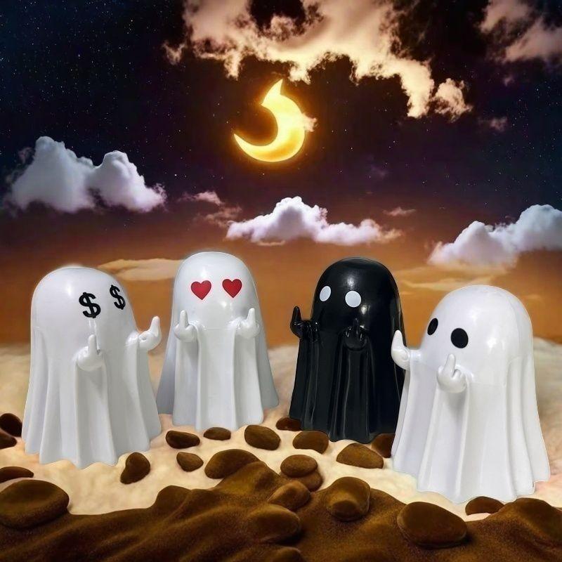 Halloween Ghost Ornament Resin Creative Middle Finger Provocative Tabletop Friend Gift Decoration CraftsFigurines & Miniatures