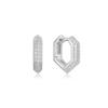 Ania Haie Silver Sparkling Shield Hunger Hoop 925 Silver Earrings E067-06H