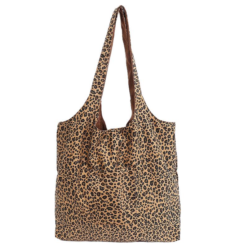 

Autumn new designer retro leopard print double-sided large-capacity versatile commuter shoulder bag 50*7*35