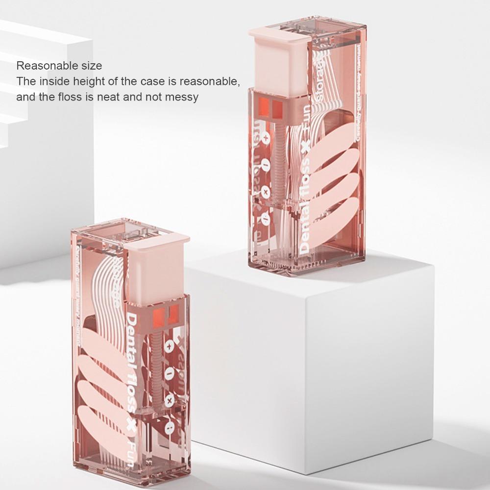 

3 Pcs Refillable Floss Pick Case Auto Popping Automatic Toothpick Dispenser Hotel розовый