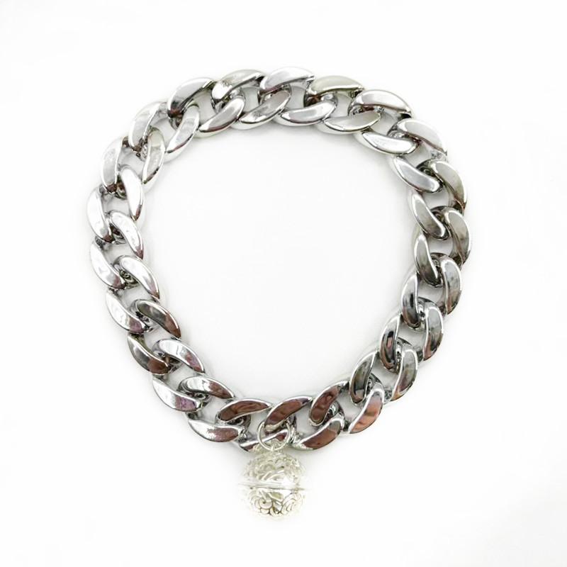 Pet Chain Collars Dog Cat Collar Gold Cuban Link Dog Collar Plastic Gold Dog Chain with  Bell for Puppy Small Medium Large Dogs