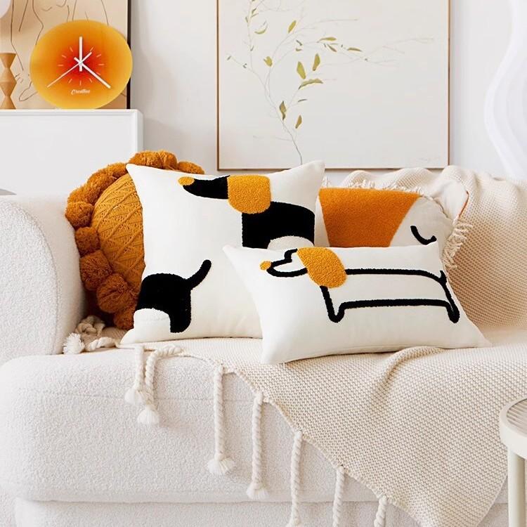 Bestickte Moderne Einfache Hundekissen Kissenbezug Ins Wind Tier Niedlich Sofa Kinder Kissenbezug