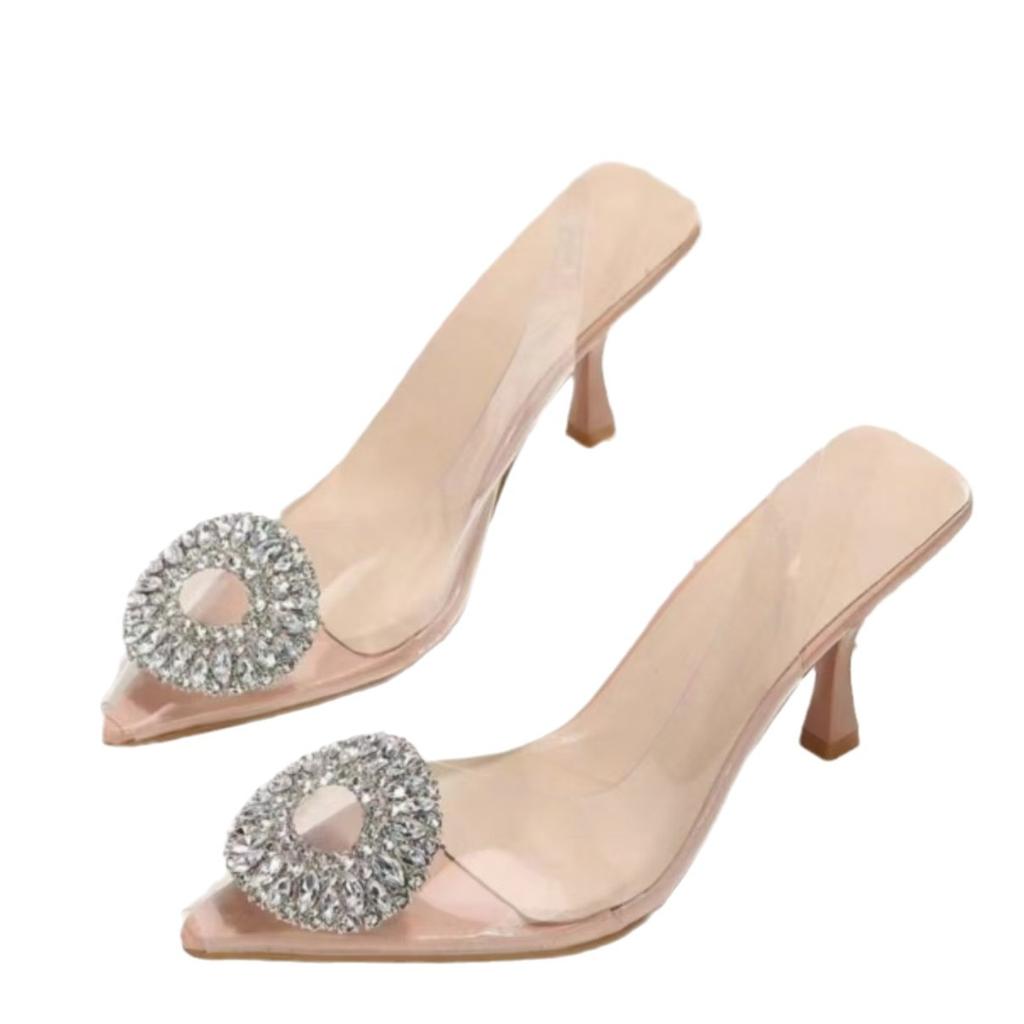 Europa und die Vereinigten Staaten wünschen große spitze Sandalen mit dünnem Absatz, Damenhandtasche, Strass, High Heel, Mode-Sandalen, Absatzschuhe