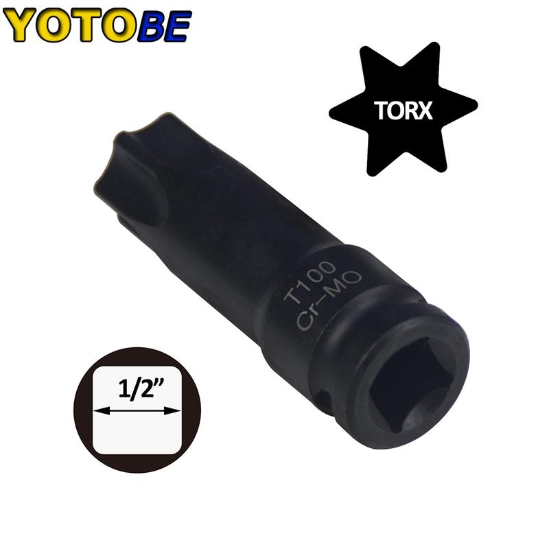 10Pcs 1/2 Inch Drive Impact Torx Star Bit Socket Sets T30-T100 Socket Bits Set T30 T40 T45 T50 T55 T60 T70 T80 T90 T100