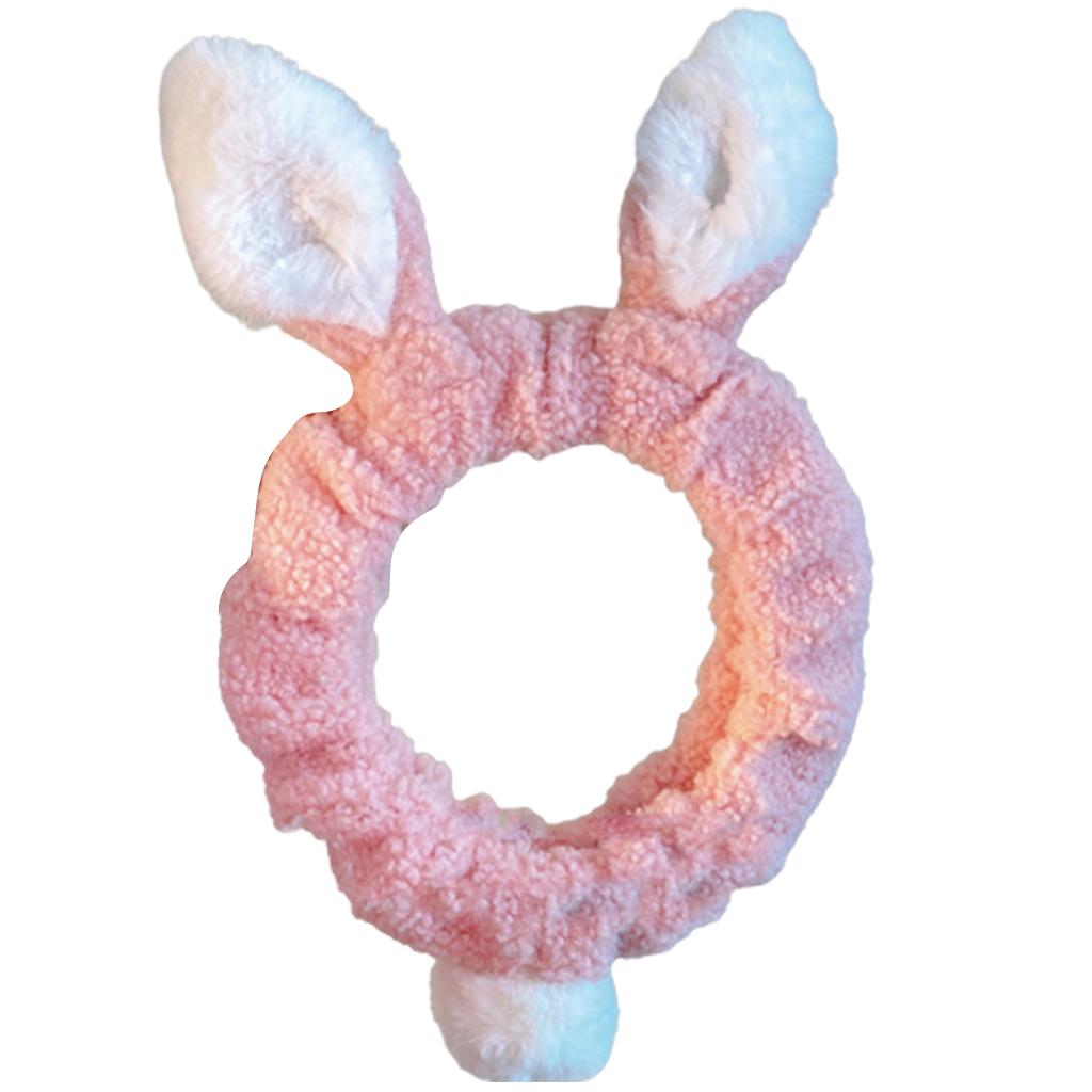 Color Matching Wash Face Hair Holder Soft Cartoon Rabbit Ear Shape Headband