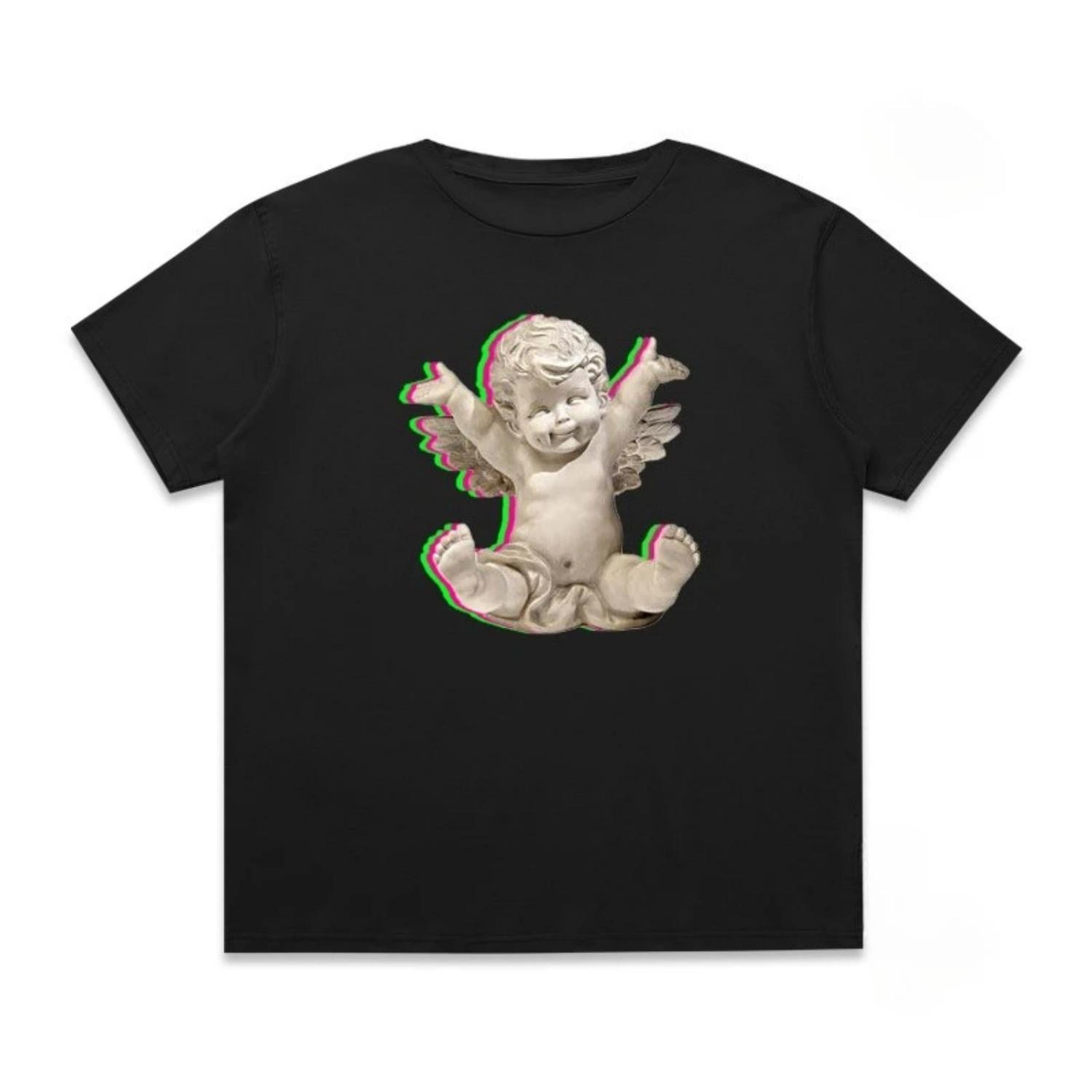 

2025 Winter Autumn Hot Sale Loose Short-sleeved T-shirt Casual Luxury Brand Trend T-shirt for and Graphic Tops Tees(2) S чёрный