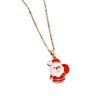 Santa Claus Rhinestone-Enamel Necklace: Light Luxury, Non-Fading Holiday Accessory for Women