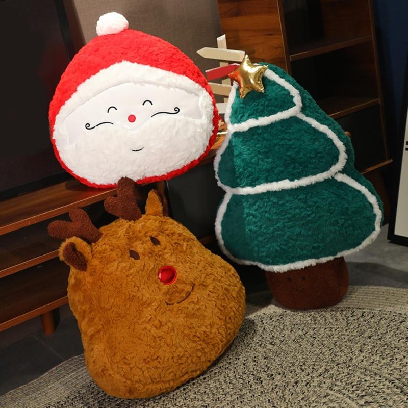 Plushie Throw Pillow Comfortable Christmas Holiday Cushion for Sofa and Bed Decoration Throw Pillows 1PC