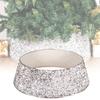 Christmas Skirt Tree Base Stand Cover Holiday Decoration Silver White Piece Bead