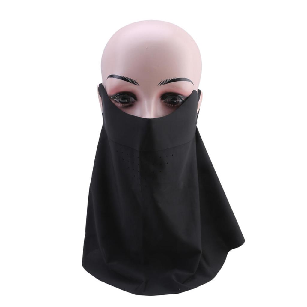 Women's outdoor sports trackless sunscreen facial mask imitation ice silk UV protection summer breathable thin