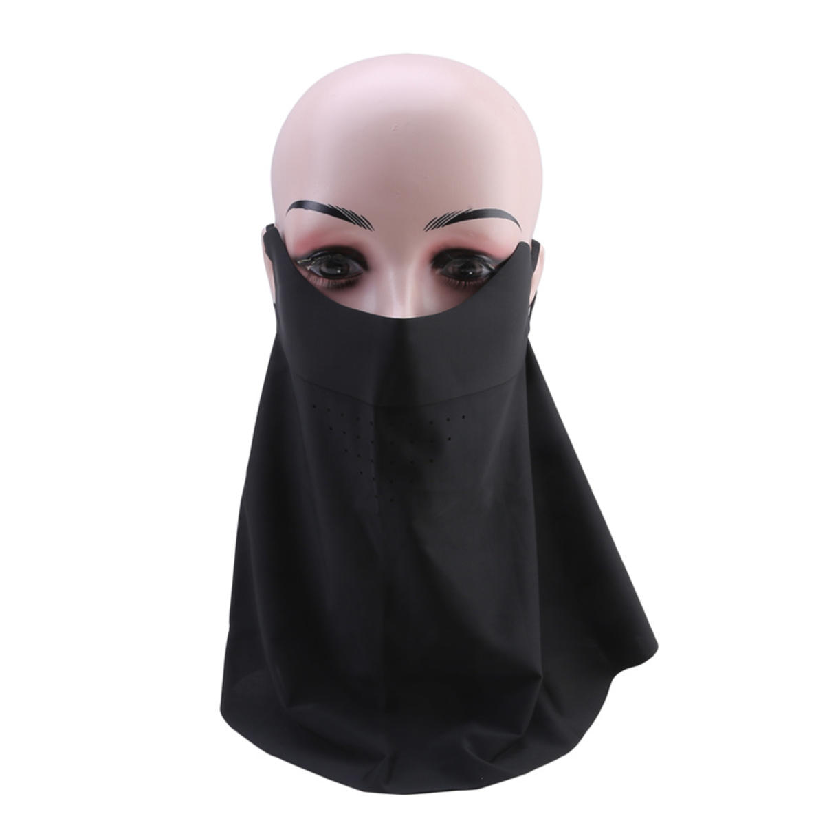 

Жіноча маска для обличчя для занять спортом на відкритому повітрі, без слідів від засмаги, імітація крижаного шовку, захист від УФ-променів, літня, дихаюча, тонка one size чорний