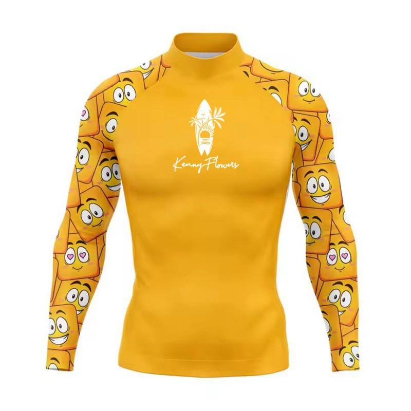 KENNYFLOWERS Mens Long Sleeve Rash Guard Quick Dry Surfing Wetsuit UV Protection Water Sports