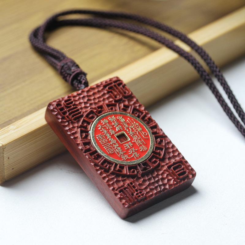 Indonesian Rosewood & Blood Sandalwood Peace Amulet Car Pendant for Men & Women