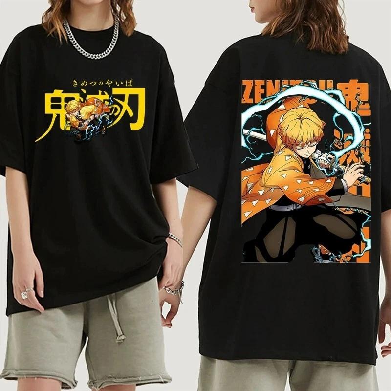 Demon Slayer Zenitsu Anime Manga T-Shirt Tee Costumes Cotton Cotton 2XL